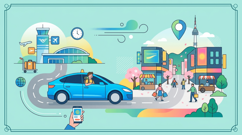 KSTAXI(https://kstaxi.net/) illustration for KSTAXI: The Best and Effortless Way to Reach Myeongdong Today