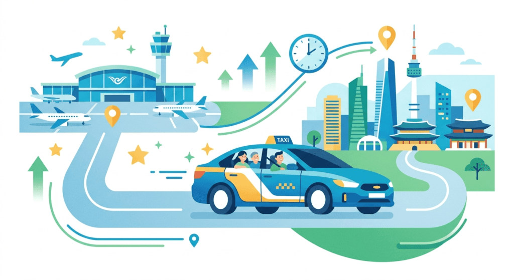 KSTAXI(https://kstaxi.net/) illustration for KSTAXI: The Best Effortless Transportation from Incheon Airport to Seoul