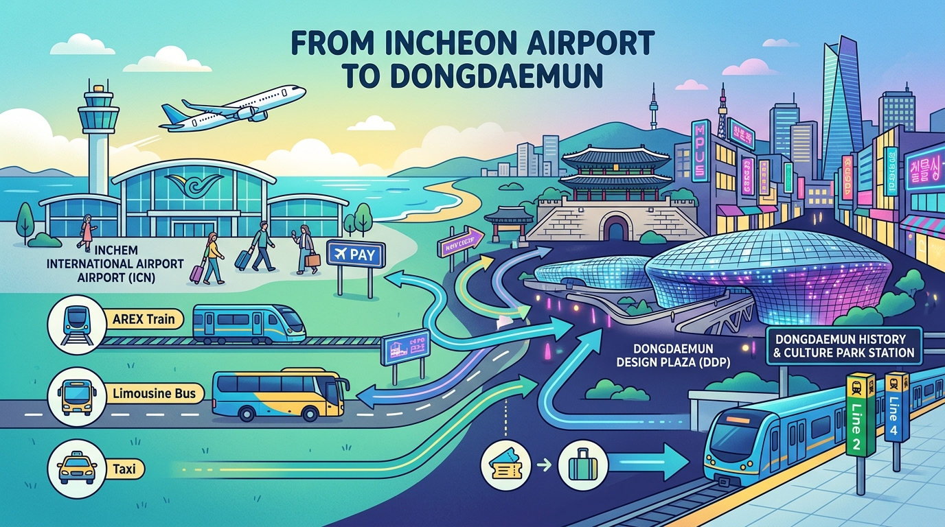 How to Get from Incheon Airport to Dongdaemun