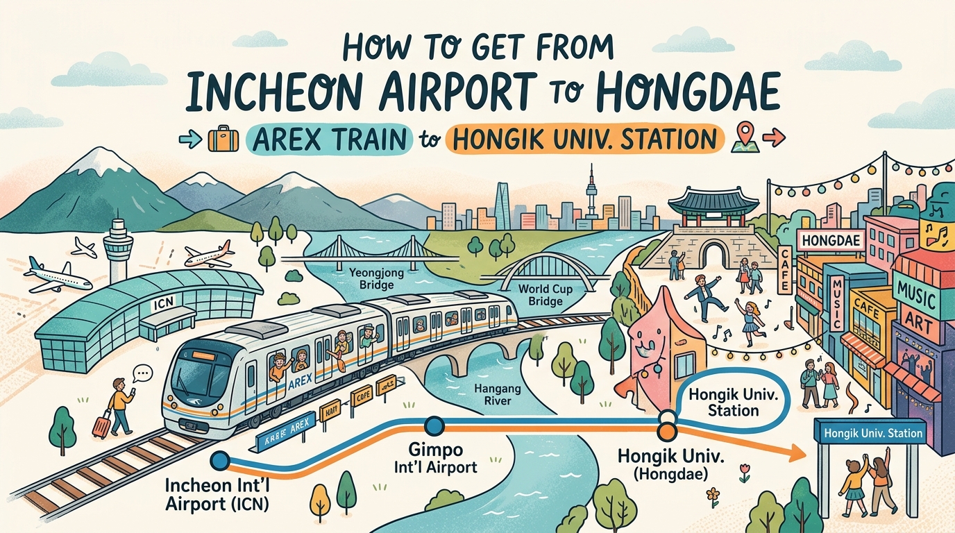 How to Get from Incheon Airport to Hongdae