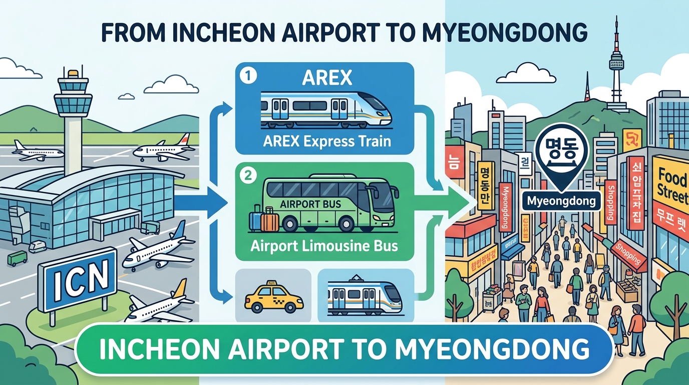 How to Get From Incheon Airport to Myeongdong
