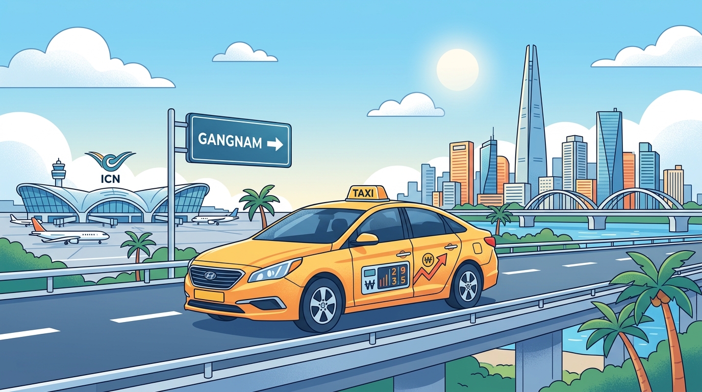 Incheon Airport to Gangnam Taxi Fare