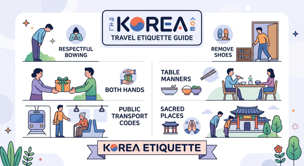 Korea Etiquette illustration for Korea Travel Etiquette Guide