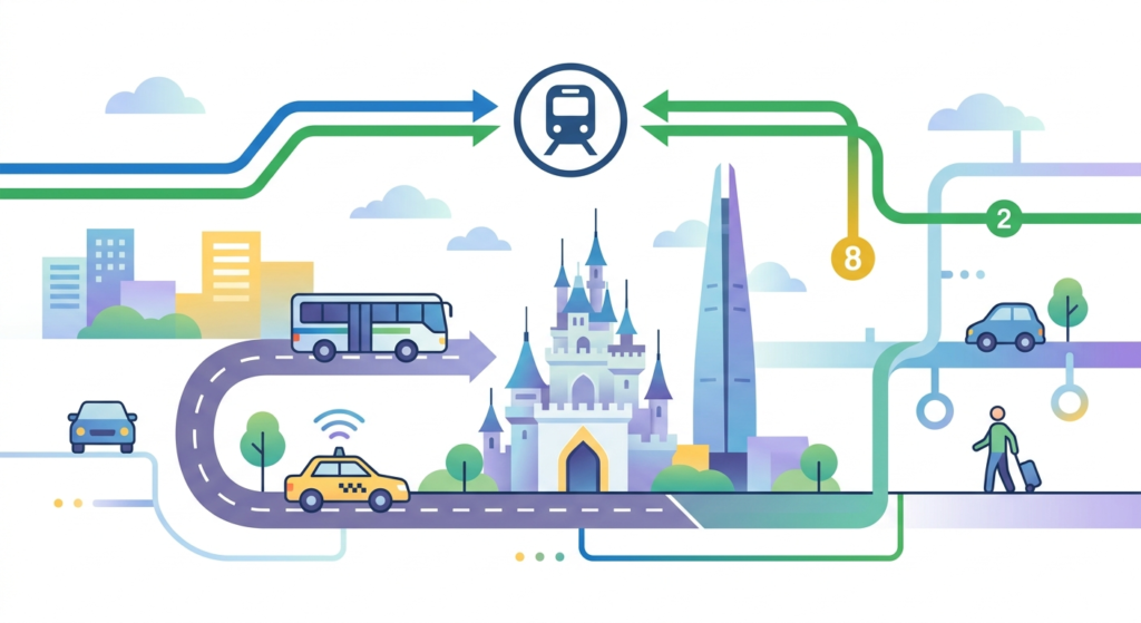 Illustration of Lotte World Transportation Guide