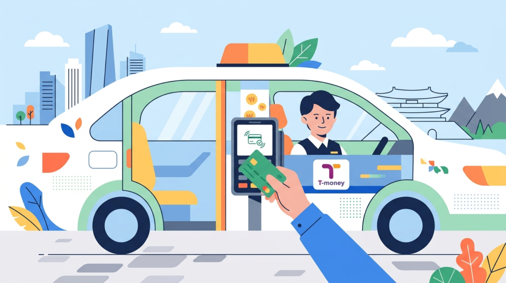 Korea Taxi Credit Card illustration for Paying for Korea Taxis by Credit Card